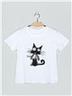 Camiseta gato strass (S/M-L/XL)