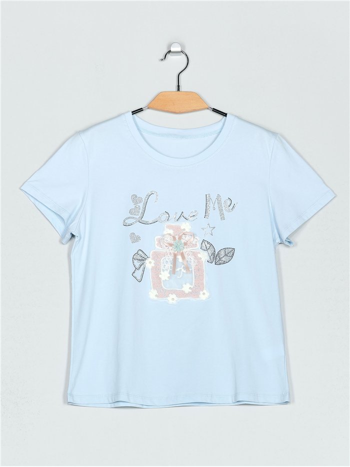 Camiseta perfume strass (S/M-L/XL)