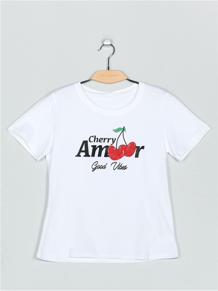 Camiseta amour strass (S/M-L/XL)