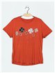 Camiseta fluida flores strass (M/L-XL/XXL)