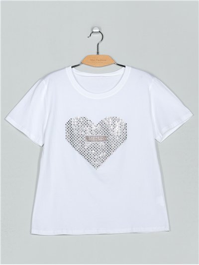 Camiseta corazón strass (M/L-XL/XXL)