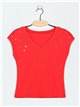 Camiseta strass cuello pico (S/M-L/XL)