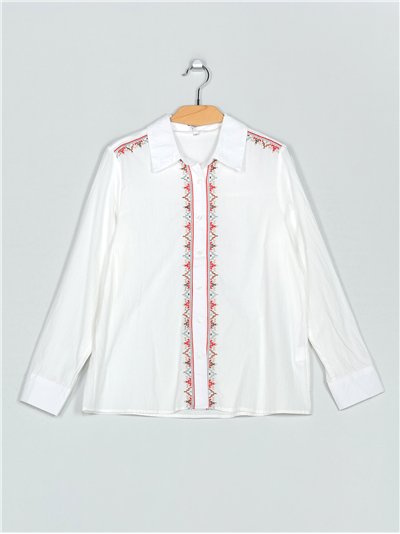 Camisa bordada blanco (M-L-XL-XXL)