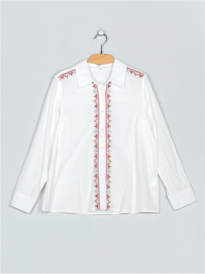 Camisa bordada blanco (M-L-XL-XXL)