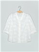 Camisa bordada flores blanco (M-L-XL-XXL)