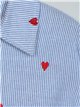 Camisa rayas corazoncitos bordados azul (M-L-XL-XXL)