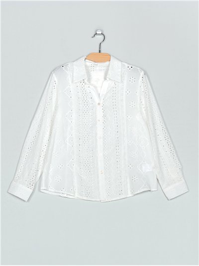 Camisa calada blanco (M-L-XL-XXL)