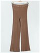 Conjunto Jersey canalé cuello cremallera + Pantalón camel