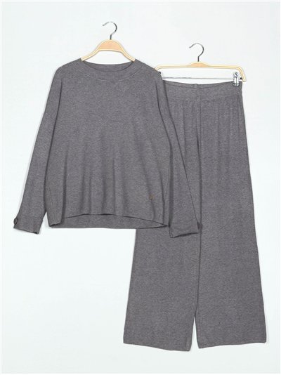 Conjunto Jersey amplio + Pantalón gris