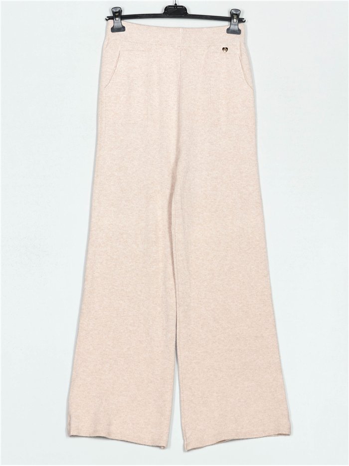 Straight knit trousers apricot