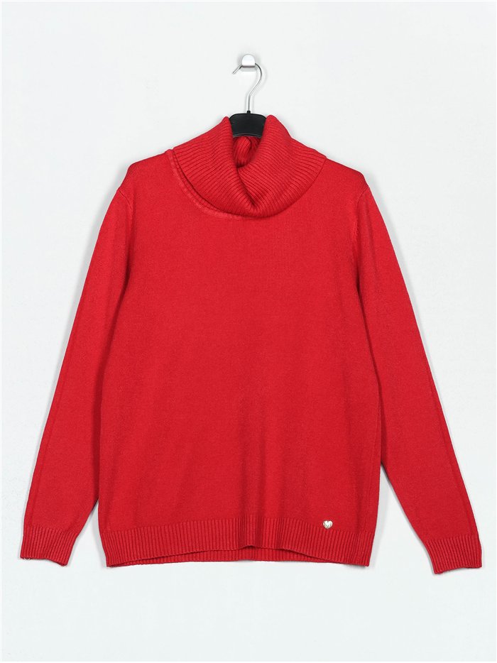 Roll neck sweater rojo