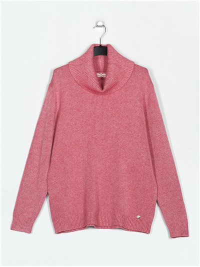 Roll neck sweater rosa