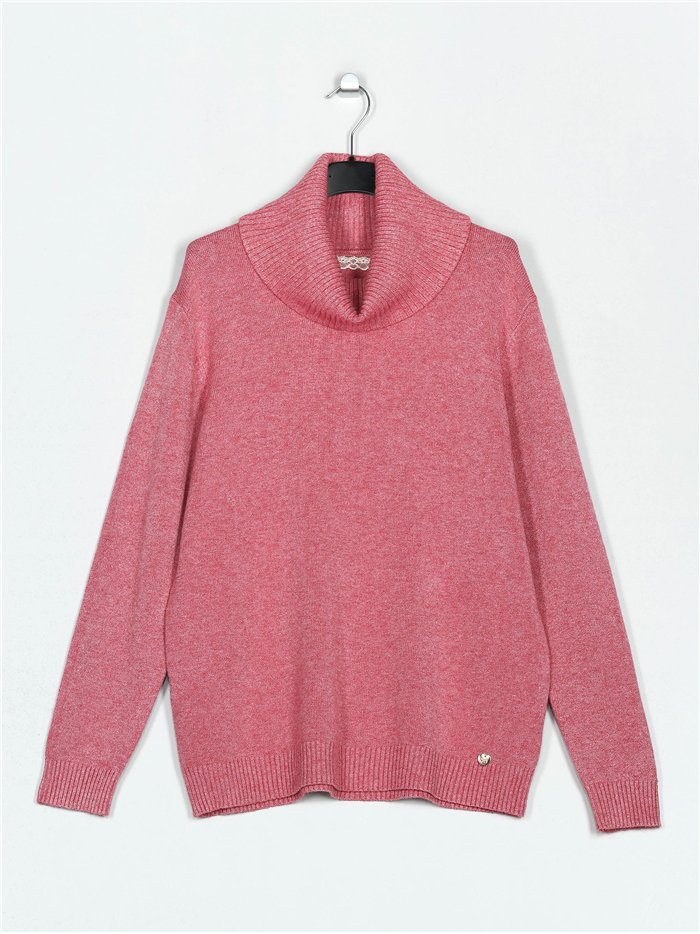 Roll neck sweater rosa