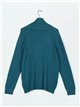 Roll neck sweater teal