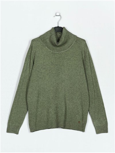 Roll neck sweater verde-militar