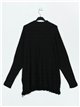 Frayed edge maxi sweater negro