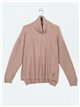 Roll neck sweater camel