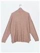 Roll neck sweater camel