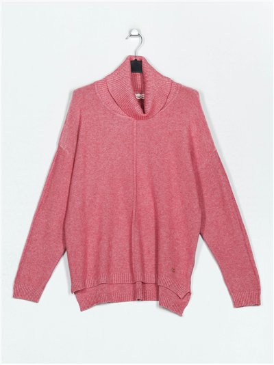 Roll neck sweater rosa