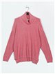 Roll neck sweater rosa