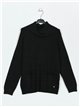 Roll neck sweater negro