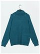 Roll neck sweater teal