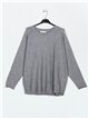 Oversized polka dot sweater gris