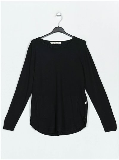 Sweater with buttons negro