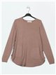 Sweater with buttons marron-claro