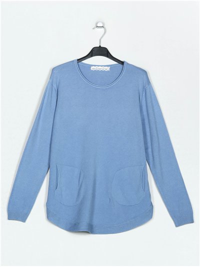 Sweater with buttons azul-claro