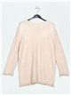 Frayed edge knitted sweater apricot