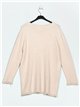 Frayed edge knitted sweater apricot