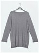 Frayed edge knitted sweater gris