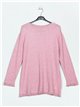 Frayed edge knitted sweater rosa