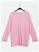 Frayed edge knitted sweater rosa