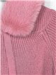 Ribbed sweater with pompom rosa-palo