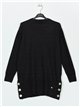 Oversized sweater with buttons negro