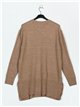 Oversized sweater with buttons marron-claro