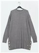 Oversized sweater with buttons gris-oscuro