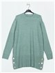 Oversized sweater with buttons verde-agua