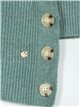 Oversized sweater with buttons verde-agua