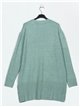 Oversized sweater with buttons verde-agua