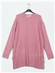 Oversized sweater with buttons rosa-palo