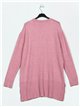 Oversized sweater with buttons rosa-palo