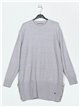 Oversized sweater with buttons gris-claro