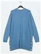 Oversized sweater with buttons azul-lago