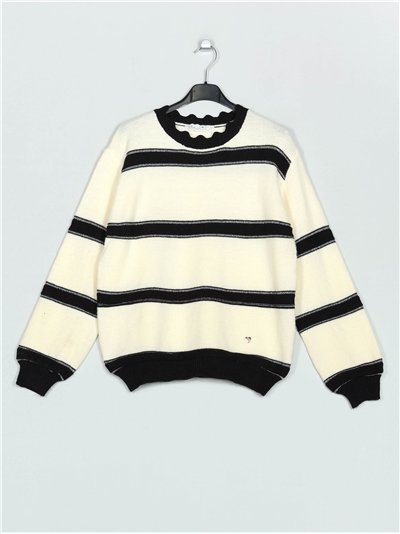 Striped sweater negro