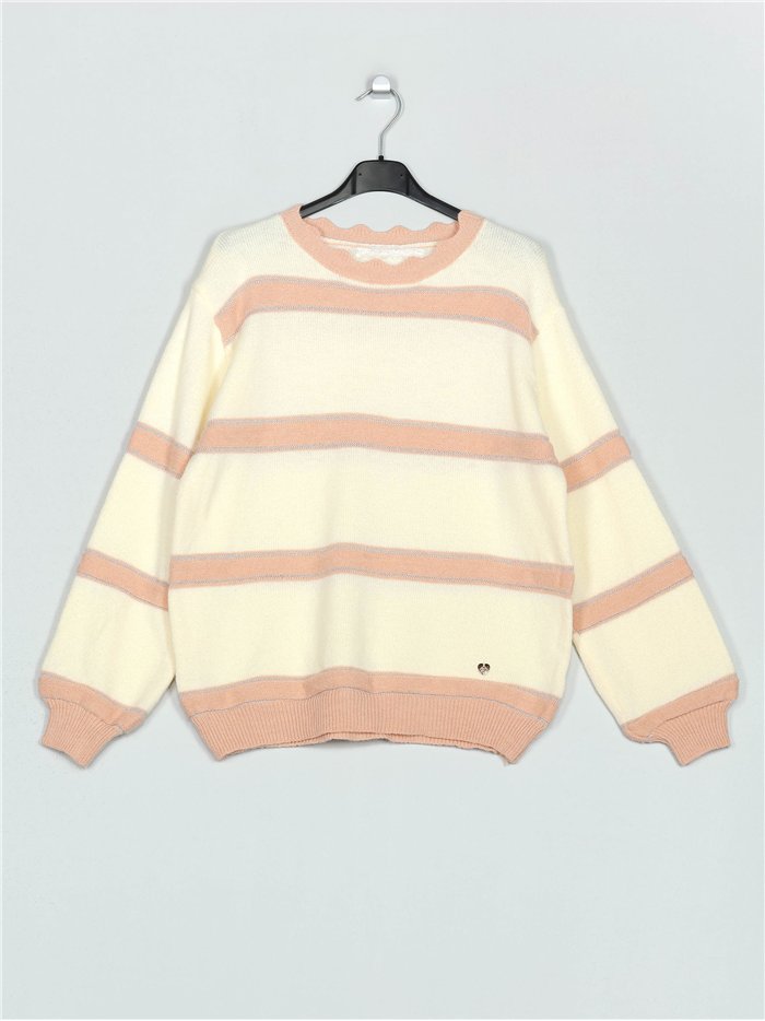 Striped sweater nude