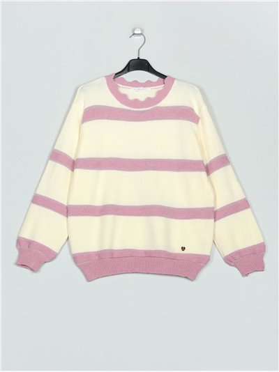 Striped sweater rosa-palo