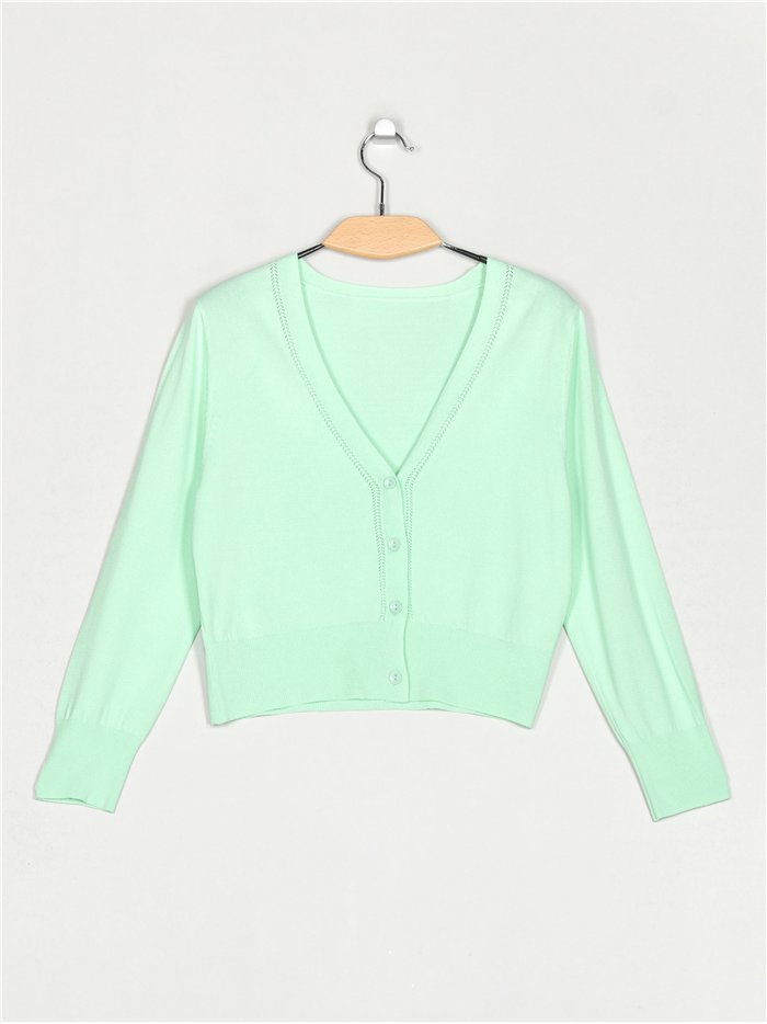 Cropped knitted cardigan (M/L-L/XL)